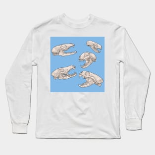 North American Predator Skulls Blue Long Sleeve T-Shirt